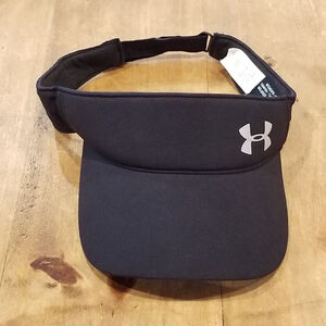 Under Armour Visor Hat Cap Black UA Logo Golf Tennis Running One Size Adjustable